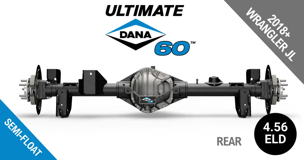 Ultimate Dana 60™ Semi-Float, Fits 2018+ Jeep Wrangler JL - Rear Axle - 4.56 Gear Ratio, Eaton ELocker®, 67.9 in. Width - Crate Axle - NON-RETURNABLE