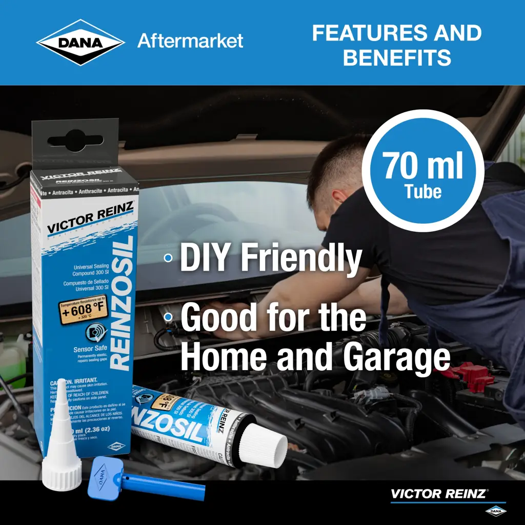 Reinzosil® RTV Silicone Gasket Maker, Sensor Safe, Non-Corrosive, Use in Oil-Resistant, High-Torque and Lightweight Applications - 70ml Tube - 70-31414-10 - NON-RETURNABLE thumbnail 2